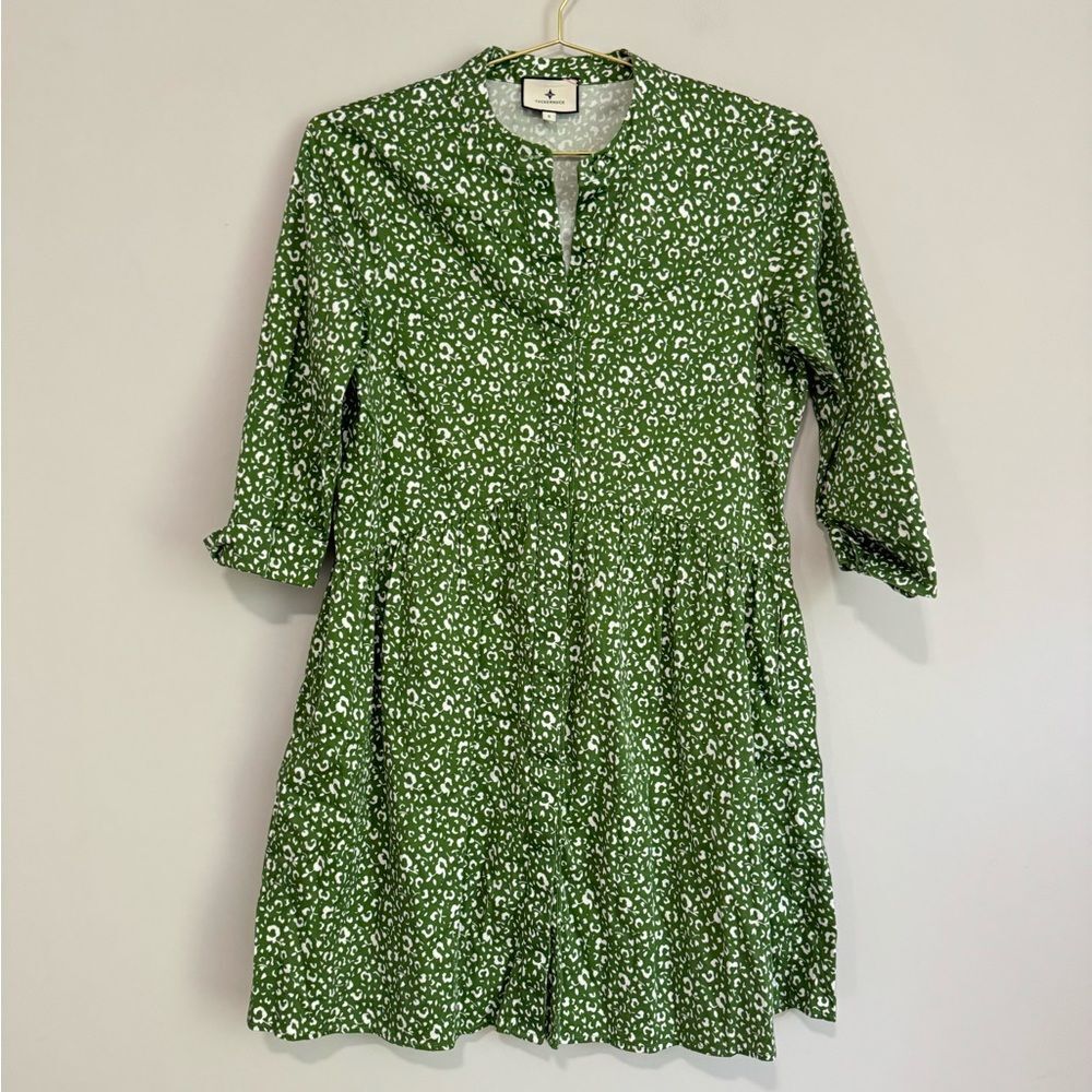 Tuckernuck Royal Mini Dress in Emerald Green Cheetah Print